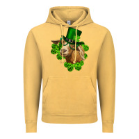 Vintage Mustard st. patrick's day goat clovers and leprechaun hat Vintage Hoodie - RanaPortraitStore