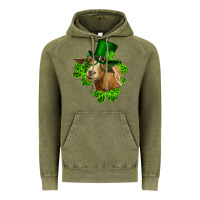 Vintage Olive st. patrick's day goat clovers and leprechaun hat Vintage Hoodie - RanaPortraitStore