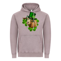 Vintage Zinc st. patrick's day goat clovers and leprechaun hat Vintage Hoodie - RanaPortraitStore