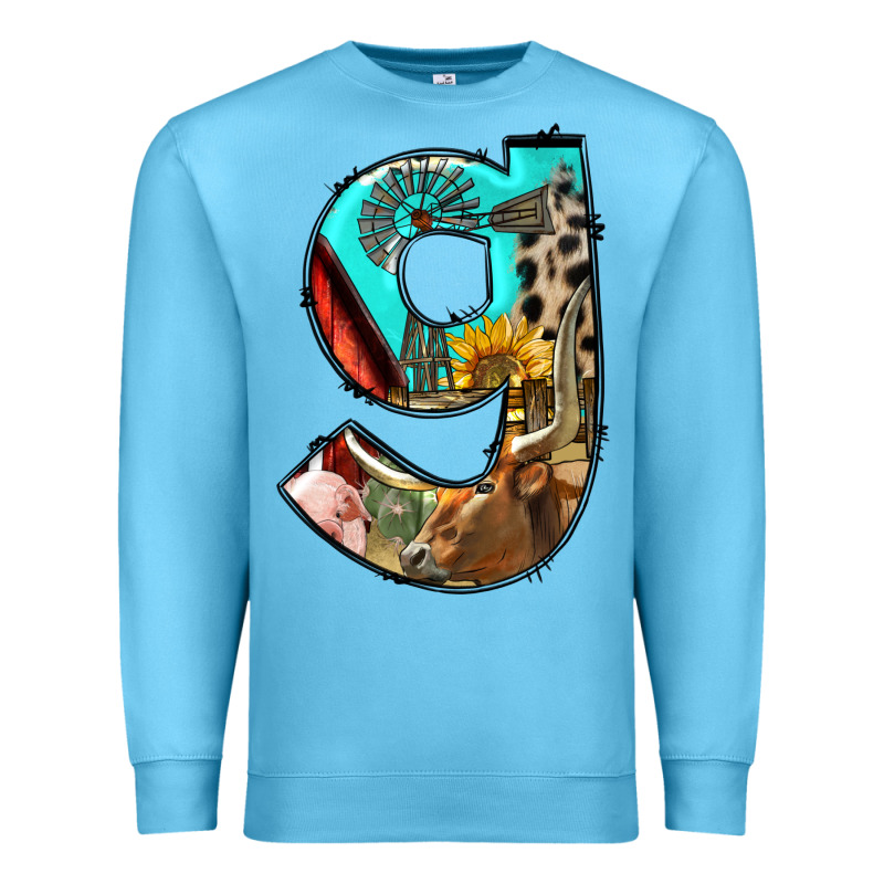 Farm Life Alphabet Lowercase Letters G Premium Sweatshirt by BundleAndBundleShop | Teevron