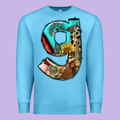 Farm Life Alphabet Lowercase Letters G Premium Sweatshirt Designed By Bundleandbundleshop