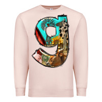 Pale Pink farm life alphabet lowercase letters g Premium Sweatshirt - BundleAndBundleShop