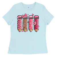 Baby Blue valentine' day teacher school pencils Ladies Tee - MaliasSmallBusiness