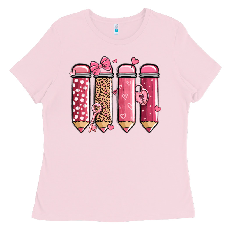 Valentine' Day Teacher School Pencils Ladies Tee by MaliasSmallBusiness | Teevron