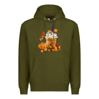 Army Green Pumpkin Spice Coffee Premium Hoodie - FaDigitalArtStudio