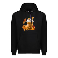 Black Pumpkin Spice Coffee Premium Hoodie - FaDigitalArtStudio