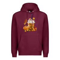 Burgundy Pumpkin Spice Coffee Premium Hoodie - FaDigitalArtStudio