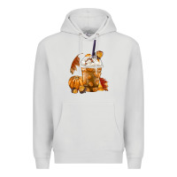 Dove Grey Pumpkin Spice Coffee Premium Hoodie - FaDigitalArtStudio