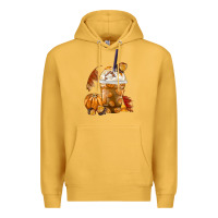 Mustard Pumpkin Spice Coffee Premium Hoodie - FaDigitalArtStudio