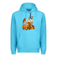 Ocean Blue Pumpkin Spice Coffee Premium Hoodie - FaDigitalArtStudio