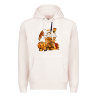 Pale Pink Pumpkin Spice Coffee Premium Hoodie - FaDigitalArtStudio