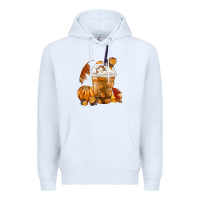 White Pumpkin Spice Coffee Premium Hoodie - FaDigitalArtStudio