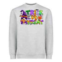 Heather Grey trick or treat gnome Heavyweight Sweatshirt - CowGirlArtShop