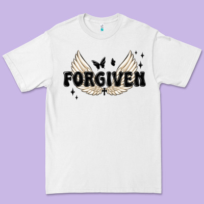 Forgiven Christian Angel Wings Premium Tee Designed By Maliassmallbusiness