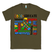 Army Green autism awareness typography Classic Tee - Artiststas