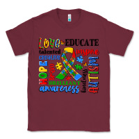 Burgundy autism awareness typography Classic Tee - Artiststas