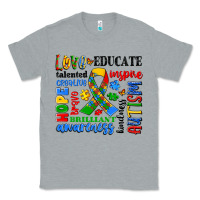 Heather Grey autism awareness typography Classic Tee - Artiststas