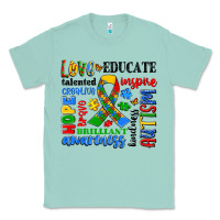 Seafoam autism awareness typography Classic Tee - Artiststas