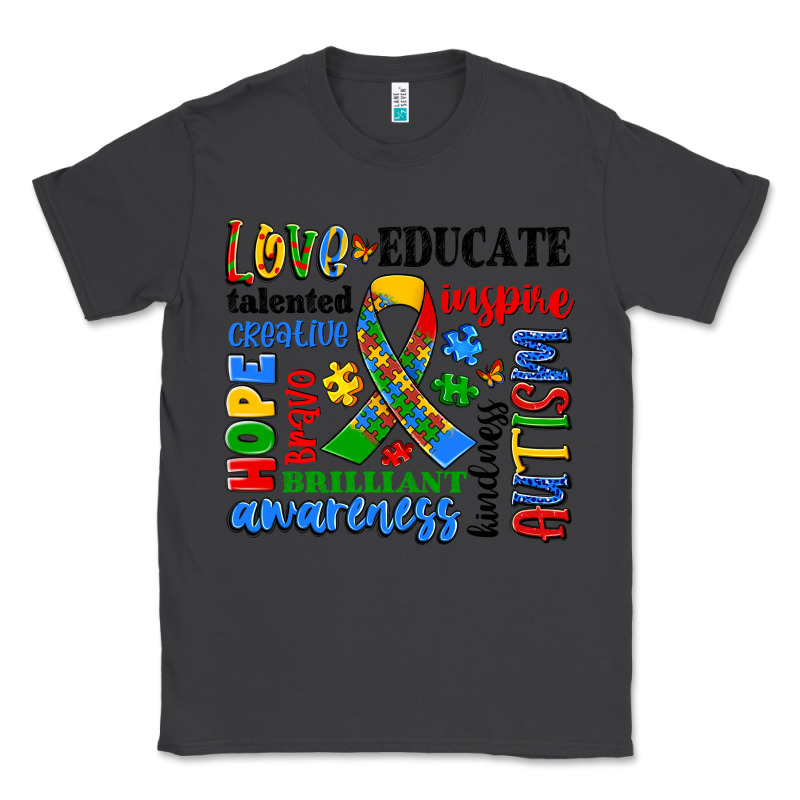 Autism Awareness Typography Classic Tee by Artiststas | Teevron