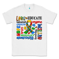 White autism awareness typography Classic Tee - Artiststas
