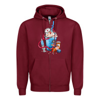 Burgundy Nurse frappe coffee Zipper Hoodie - FaDigitalArtStudio