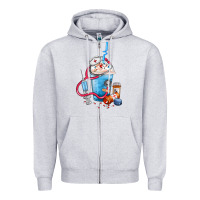 Heather Grey Nurse frappe coffee Zipper Hoodie - FaDigitalArtStudio