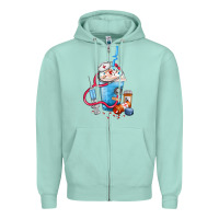 Seafoam Nurse frappe coffee Zipper Hoodie - FaDigitalArtStudio