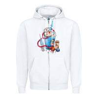 White Nurse frappe coffee Zipper Hoodie - FaDigitalArtStudio