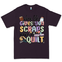 Plum when life gives you scraps make a quilt Premium Tee - MaliasSmallBusiness