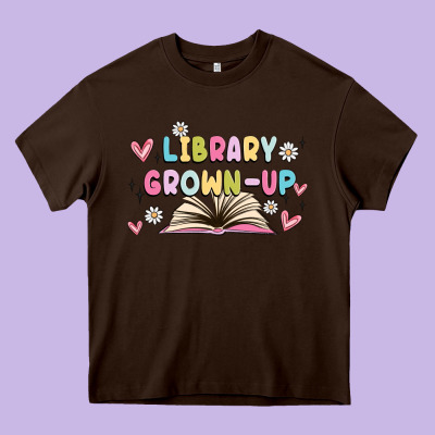 Library Grown Up Heavy Core Tee Designed By Maliassmallbusiness