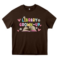 Chocolate Brown library grown up Heavy Core Tee - MaliasSmallBusiness