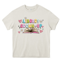 Cream library grown up Heavy Core Tee - MaliasSmallBusiness