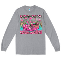 Heather Grey cancer pumpkins Long Sleeve Tee - NancyCooperArtShop
