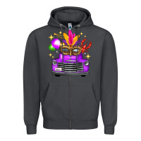Smoke Mardi Gras Truck Leopard Mask Zipper Hoodie - FaDigitalArtStudio