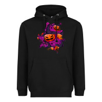 Black halloween pumpkin patch  3 Heavyweight Hoodie - BundleAndBundleShop