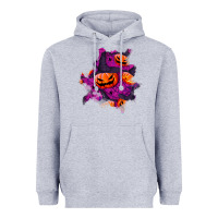 Heather Grey halloween pumpkin patch  3 Heavyweight Hoodie - BundleAndBundleShop