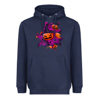 Navy halloween pumpkin patch  3 Heavyweight Hoodie - BundleAndBundleShop
