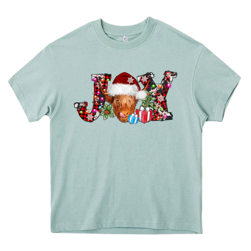 Joy Christmas Heifer Heavy Core Tee by AdoDesignShop | Teevron