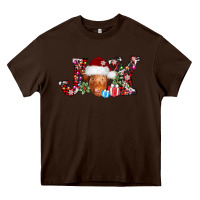 Chocolate Brown joy christmas heifer Heavy Core Tee - AdoDesignShop
