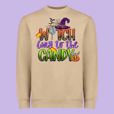 Witch Way To The Candy Heavyweight Sweatshirt Designed By Cowgirlartshop
