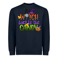 Navy witch way to the candy Heavyweight Sweatshirt - CowGirlArtShop