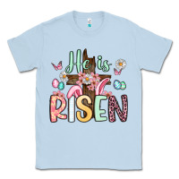 Dusty Blue he is risen Classic Tee - Artiststas