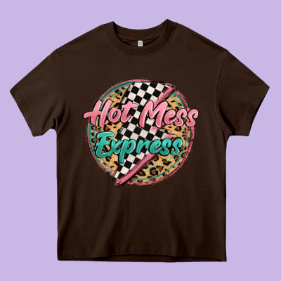 Hot Mess Express Heavy Core Tee Designed By Maliassmallbusiness