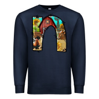 Navy farm life alphabet lowercase letters n Premium Sweatshirt - BundleAndBundleShop