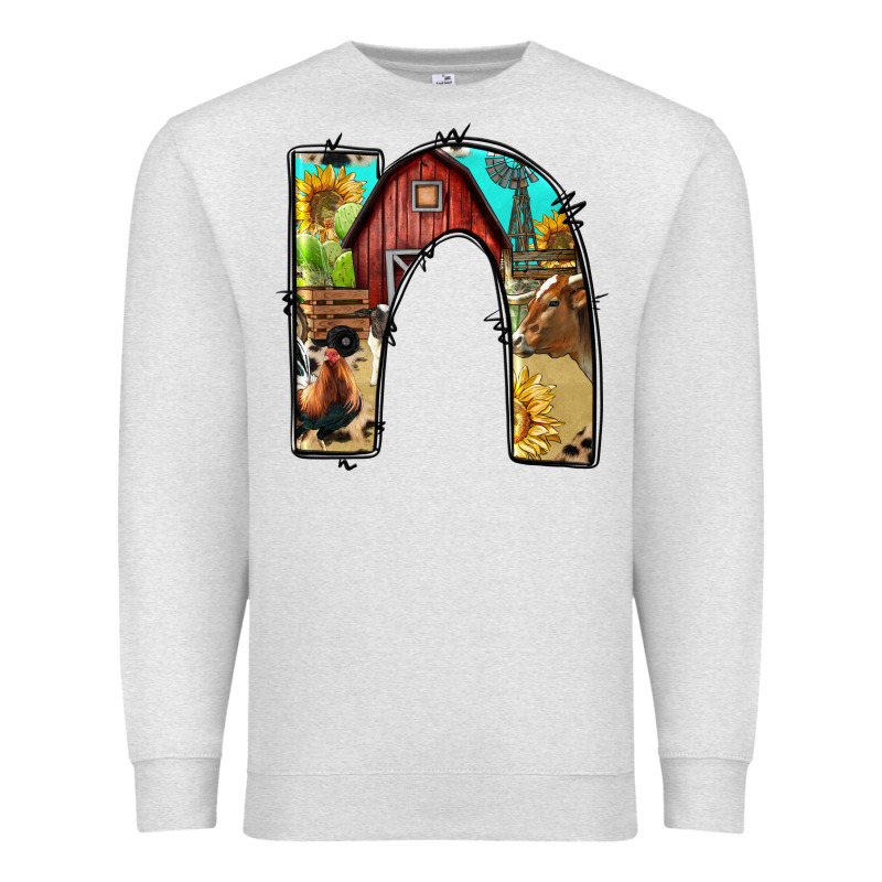 Farm Life Alphabet Lowercase Letters N Premium Sweatshirt by BundleAndBundleShop | Teevron