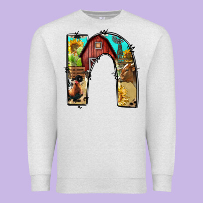 Farm Life Alphabet Lowercase Letters N Premium Sweatshirt Designed By Bundleandbundleshop