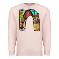 Pale Pink farm life alphabet lowercase letters n Premium Sweatshirt - BundleAndBundleShop