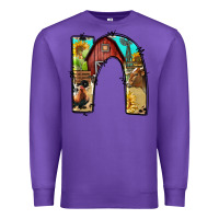 Purple farm life alphabet lowercase letters n Premium Sweatshirt - BundleAndBundleShop