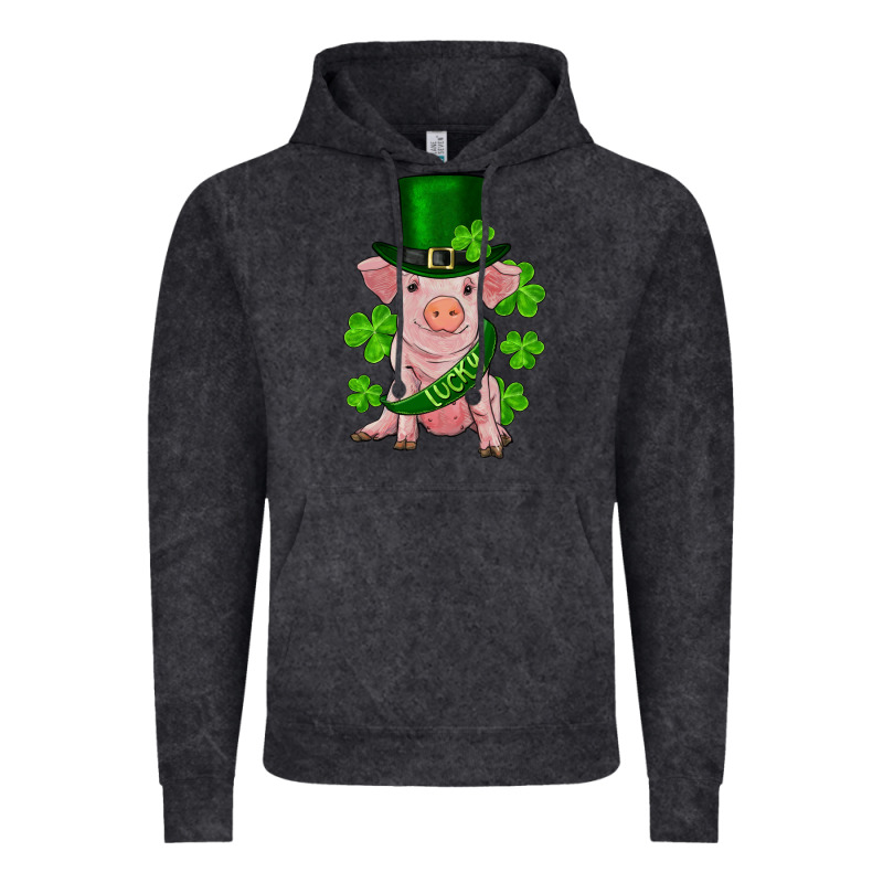 St. Patrick's Day Lucky Baby Pig Vintage Hoodie by RanaPortraitStore | Teevron