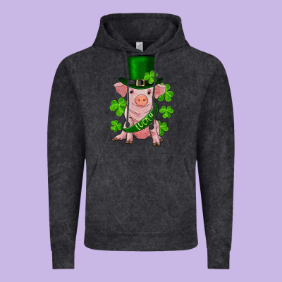 St. Patrick's Day Lucky Baby Pig Vintage Hoodie Designed By Ranaportraitstore